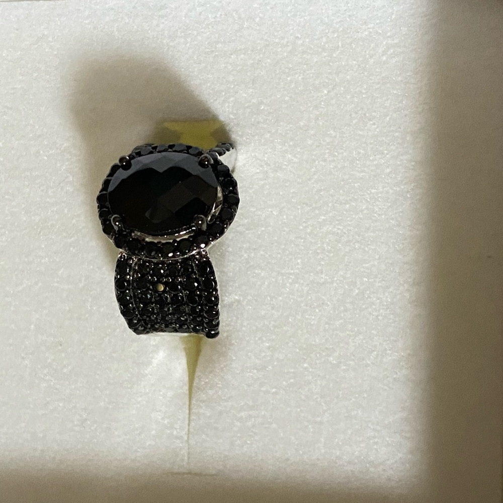 NWOT BLACK SPINEL STERLING RING - Picture 10 of 11